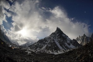 Baltoro Glacier and high mountains K2 and Broadpok and Concordia base camp in Pakistan Karakorum